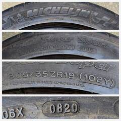 【中古品】ミシュラン パイロットスーパースポーツ 305/35ZR19 2本セット 305/35R19 305/30-19 Pilot Super Sport 2020年製の画像