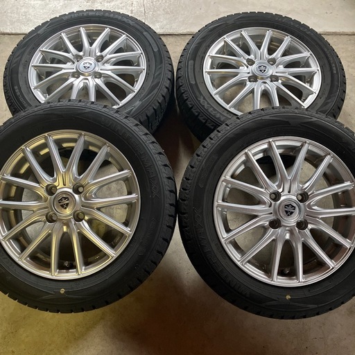 165/65-14｜2022年製｜ﾀﾞﾝﾛｯﾌﾟ｜ｽﾀｯﾄﾞﾚｽﾀｲﾔ｜ｱﾙﾐﾎｲｰﾙ付｜4本ｾｯﾄ｜溝あり