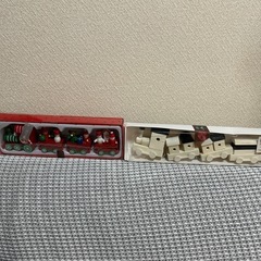 クリスマス木製トレイン2個セットの画像