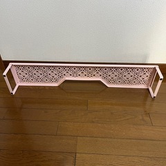 山﨑実業 キッチン隙間ラック コンロ奥用棚 鍋置き　ピンク 中古品の画像
