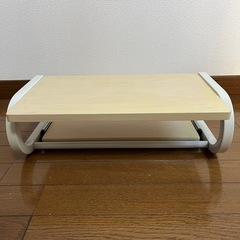 デスク用ノートパソコンスライダー ノートPCスライダー ベージュ・ホワイト 中古品の画像