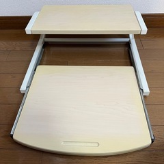 デスク用ノートパソコンスライダー ノートPCスライダー ベージュ・ホワイト 中古品の画像