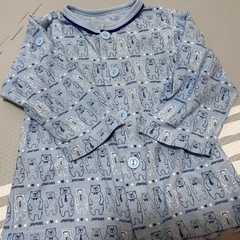 90cm JYOROUS ベビーパジャマ 青色 クマ柄の画像