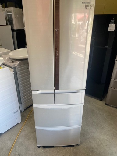 NO B534?福岡市内配送設置無料✨?パナソニック Panasonic エコナビ搭載冷蔵庫 （411L・フレンンチドア） 6ドア シ