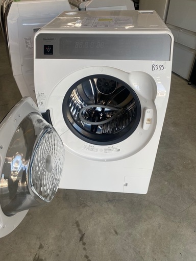NO B535?福岡市内配送設置無料✨?シャープ ドラム式 洗濯乾燥機 洗濯10kg 乾燥6kg 幅59.5cm ヒーターセンサー乾燥