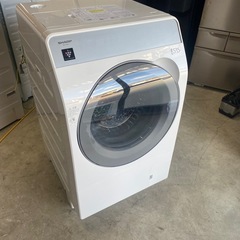 NO B535🌈福岡市内配送設置無料✨🌈シャープ ドラム式 洗濯乾燥機 洗濯10kg 乾燥6kg 幅59.5cm ヒーターセンサー乾燥 乾燥ダクト自動掃除 ES-K10B-WL 左開き クリスタルホワイト　2023年式の画像