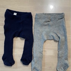 クマさんタイツ　GAP クマタイツ　グレー　紺色　0〜12ヶ月の画像