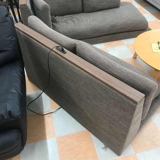 【ジャングルジャングル石川金沢店】  ソファーL字型 ブラウン/木目 W①120 ②180×D75×H68 クリーニング済み