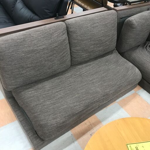 【ジャングルジャングル石川金沢店】  ソファーL字型 ブラウン/木目 W①120 ②180×D75×H68 クリーニング済み