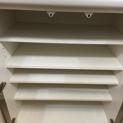 【来店いただける方限定】　ニトリ　2枚扉キッチンカウンター　ホワイト　引出し付　【トレファク摂津店】の画像