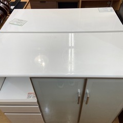 【来店いただける方限定】　ニトリ　2枚扉キッチンカウンター　ホワイト　引出し付　【トレファク摂津店】の画像