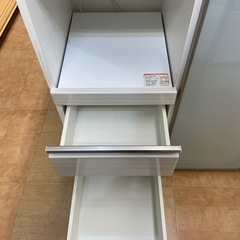 【来店いただける方限定】　ニトリ　2枚扉キッチンカウンター　ホワイト　引出し付　【トレファク摂津店】の画像