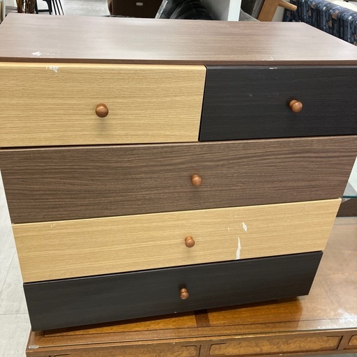 ニトリ　ローチェスト　4段　リセナ　ブラウン【トレファク堺福田店】