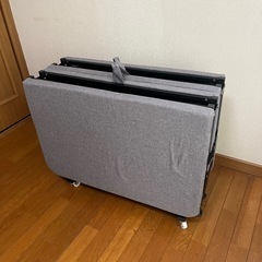 美品　折りたたみベッド シングル 6段リクライニング 高反発マットレス付 中古美品の画像