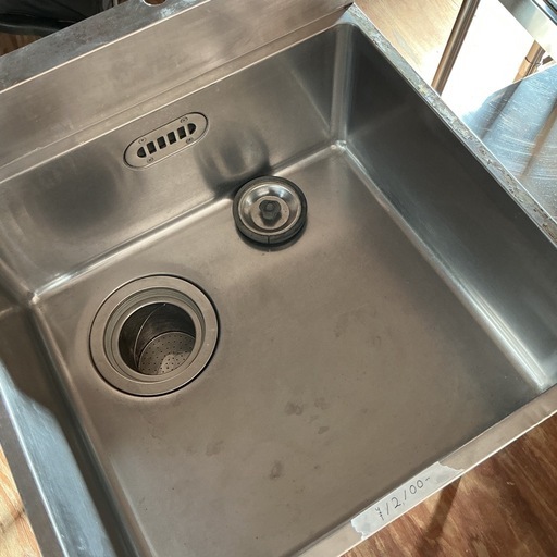 1槽シンク✨業務用❗️流し台ステレンス製厨房用業務用シンク幅60.2cm 奥行き60cm高さ84.3cm汚れ・サビあり?シルバー
