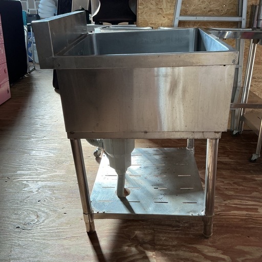1槽シンク✨業務用❗️流し台ステレンス製厨房用業務用シンク幅60.2cm 奥行き60cm高さ84.3cm汚れ・サビあり?シルバー