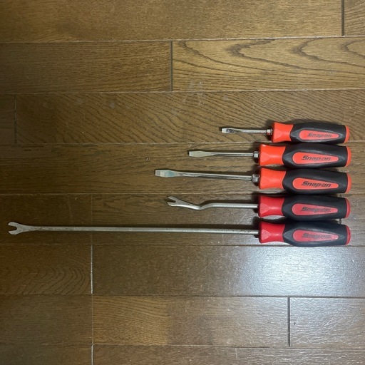 snap-on マイナスドライバー３本、リームバーセット２本