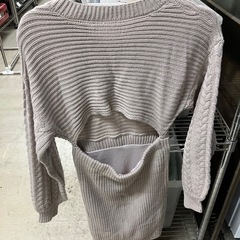 2510-028 GRL ケーブル編みバックオープンタイトニットミニワンピース レディース サイズS 中古の画像