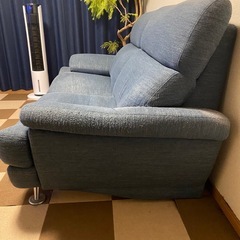【3人用布張りソファ】無料引き取り希望！ニトリ NポケットA13 DR-BLの画像