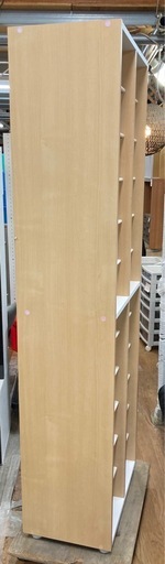 シューズラック 2列×12足 ナチュラル&ホワイト 中古