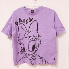 ベビードール　綿100%半袖Tシャツ　Mサイズ　パープル　デイジー　ディズニーの画像