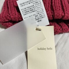 未使用　ニット帽　毛糸の帽子　冬用　アクリル　ぼんぼんの画像
