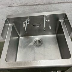 1槽シンク バックガード付き 水栓2本付き W700×D600×H920 業務用 厨房 厨房用品 店舗 店舗用品 飲食 流し台 A0540の画像