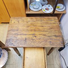 old maison オールドメゾン 1969 サイドテーブル コーナーテール 机 デスク 木製 引出し1個◆幅69㎝×奥行46㎝×高さ64㎝ 検) ロイズ アンティークス★近隣配送無料 買取帝国 朝霞店 の画像