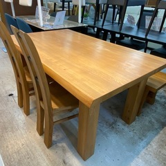 【愛品館 江戸川店 】天然木 ベンチダイニングテーブル4点セット の画像