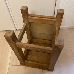 レトロ 図工室 学校 理科室 技術室 木製 スツール 椅子 アンティーク 古道具の画像