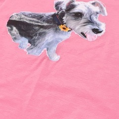 130cm シュナウザー　半袖Tシャツ2枚セット　ピンク系　犬　女の子　の画像