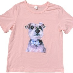 130cm シュナウザー　半袖Tシャツ2枚セット　ピンク系　犬　女の子　の画像