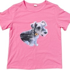 130cm シュナウザー　半袖Tシャツ2枚セット　ピンク系　犬　女の子　の画像