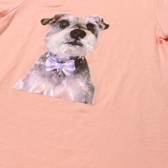 130cm シュナウザー　半袖Tシャツ2枚セット　ピンク系　犬　女の子　の画像