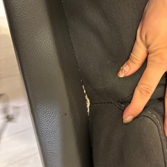 ニトリ　L字型大型ソファ紺色
の画像