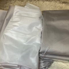 非遮光カーテン(グレー)＆レースカーテン 各2枚セット　185cm丈×幅100cm  ※新品　未使用　の画像