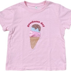 110cm スパンコール半袖Tシャツ2枚セット　アイスクリーム　ピンク　パープルの画像