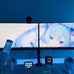 問い合わせ殺到してるためオンライン決済にします！早い者勝ちです！デュアルモニター 24インチ2枚セット＆モニターアームつき付きの画像