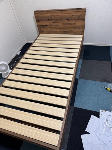 【募集終了】宮付シングルベッドフレーム