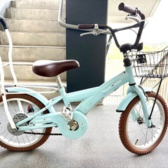 子供用自転車 16インチ 女の子用 手押しハンドル付きの画像