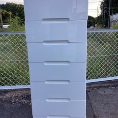 7段チェスト タンス プラスチック製 白色の画像