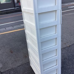7段チェスト タンス プラスチック製 白色の画像