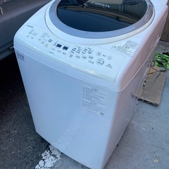 NO B559🌈福岡市内配送設置無料✨🌈東芝 TOSHIBA 縦型洗濯乾燥機 ZABOON（ザブーン） 洗濯8kg/乾燥4.5kg グランホワイト AW-8VM1（W）　2022年の画像