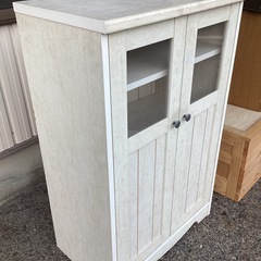 収納ボックス 木製　開き扉 ホワイトの画像
