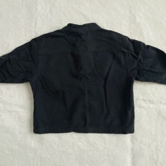 無印良品　黒ノーカラーネルシャツ 90サイズの画像