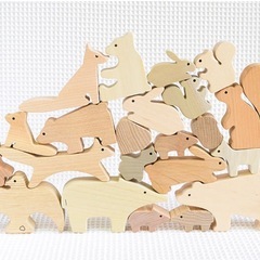 【森のどうぶつつみき】国産材 動物の積み木の画像