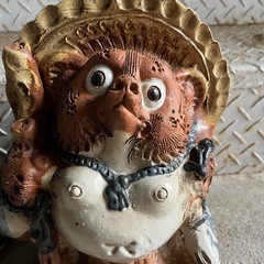 たぬき置き物　二体セットの画像