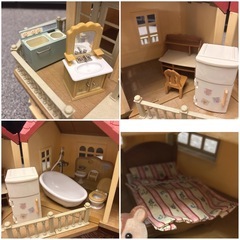 【シルバニアファミリー】ハウス・うさぎとリス8体・家具&小物セット　3万円相当の画像