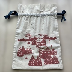 クリスマス　巾着　サンタクロース　トナカイの画像