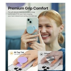 ⭐️美品　iPhone14ソフトケース(Wのネックストラップ付き&シリコングリップスタンド付き)の画像